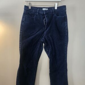 LOFT Dark Blue Corduroy Straight Leg Jeans